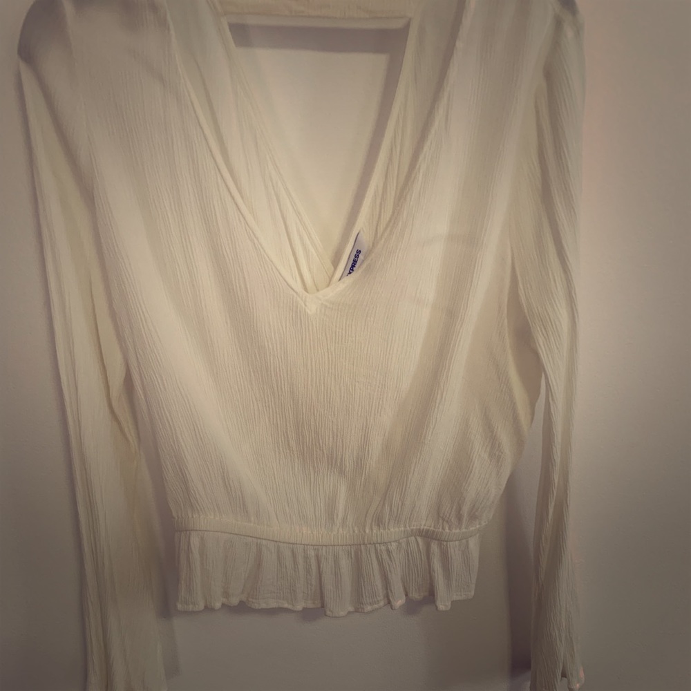 Express white crop top blouse